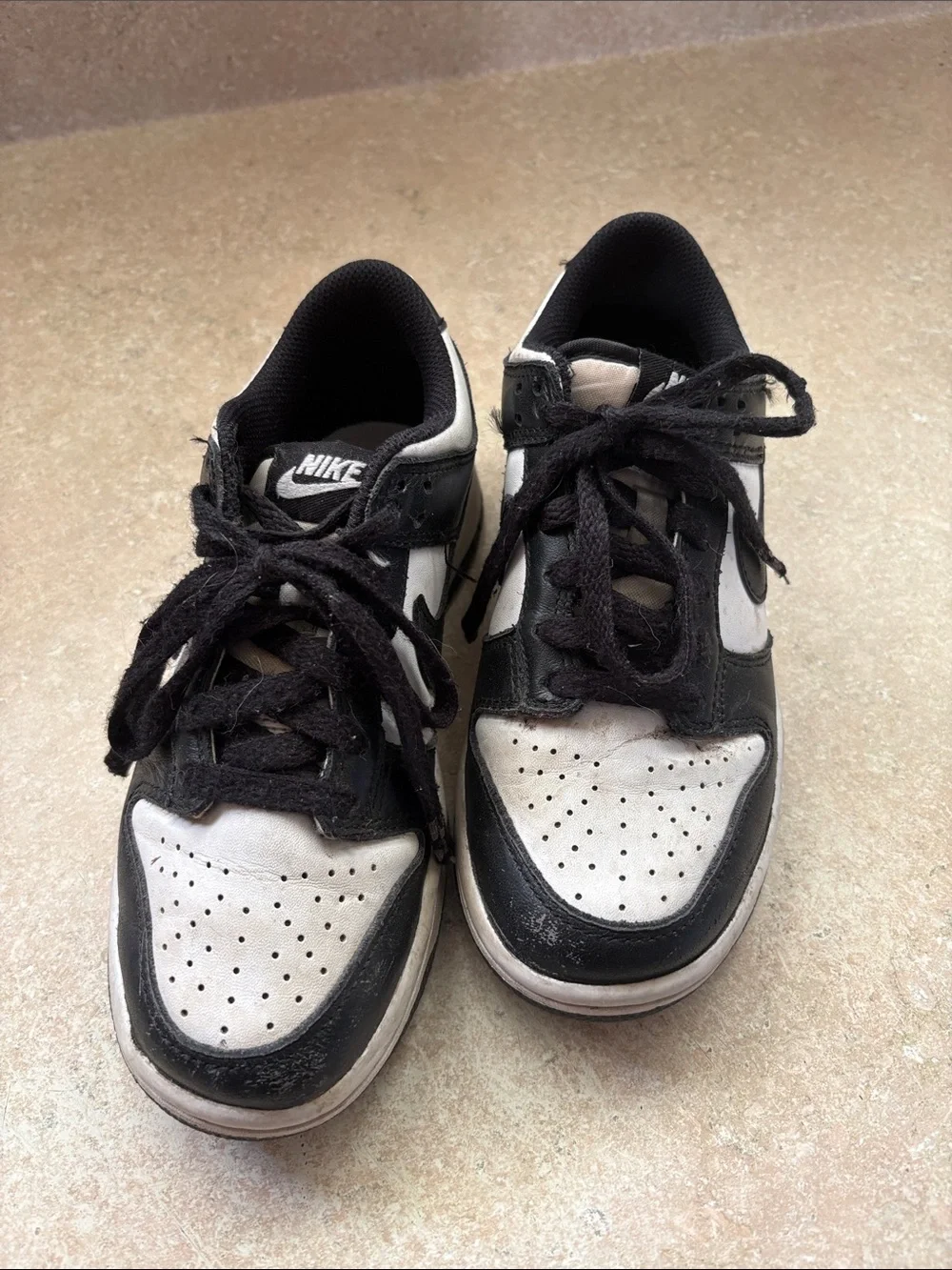 Nike Black and White Low-Top Sneakers with Classic Swoosh